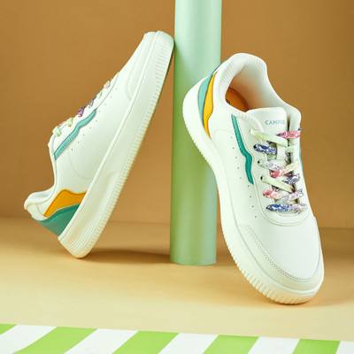 CAMPUS OGL-10 Women's Casual Shoes |Cushioned Comfort with Memory Insole | Lace-Up Sneakers For Women(Off White , 5)