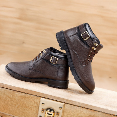 house of common Comfortable Boots For Men | Extra Cushioned Foot Bed And Skin Friendly Boots For Men(Brown , 6)