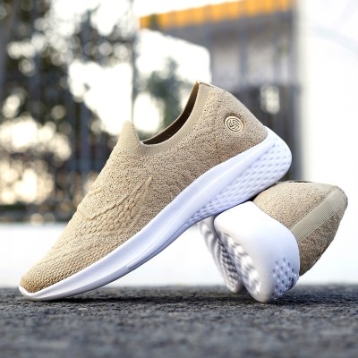 bacca bucci WALKER Slip On Sneakers Walking Shoes Comfortable Breathable Mesh Sports Shoes Training & Gym Shoes For Women(Beige , 5)