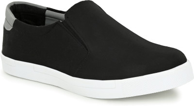 Roadster PU Slip-On Slip On Sneakers For Men(Black , 11)