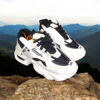 Stumble collection Stumble Collection Black & White Street Sneakers Dancing Shoes For Men(White , 8)