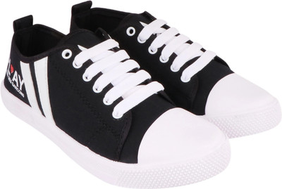 FOOTSTAIR Men Casual/loafer/mocassion/sneaker/walking shoes Canvas Shoes For Men(Black , 9)