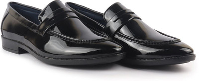 FAUSTO Classic Patent Leather Party Formal Shoes|Wedding, Reception Tuxedo Loafers Slip On For Men(Black , 7)
