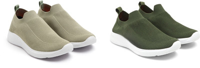 Face SHOES Sneakers For Men(Olive, Green , 9)