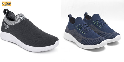 Face Stylish Sports Shoes for Men – Ideal for Running, Gym & Training Sneakers For Men(Navy, Grey , 10)