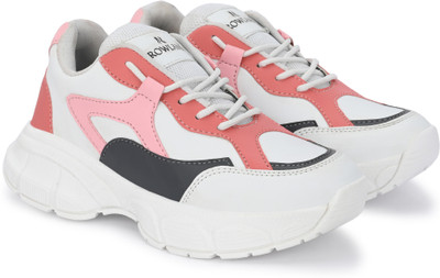 Rowlans Lightweight,stylish,Durable,sport,casual,gymwear,daily use Running Shoes For Women(Pink , 6)