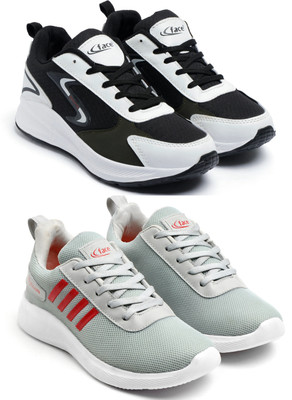 Face Men’s Sports Running Shoes – Lightweight, Breathable & Comfortable Running Shoes For Men(Black, Red , 6)