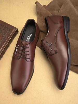 Birgos Brown Formal Lace-Up OfficeWear, Party Wear Lace Up For Men(Brown , 7)