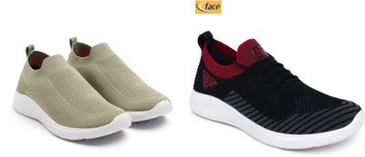 Face Stylish Sports Shoes for Men – Ideal for Running, Gym & Training Sneakers For Men(Green, Black , 7)