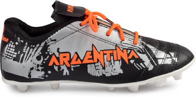 PIPILIKA ARGENTINA BLACK ORANGE SILVER Football Shoes For Men(Black, Orange, Silver , 9)