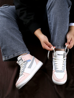 bacca bucci Bacca Bucci Femme High-Top Harmony Sneakers High Tops For Men(Pink , 8)