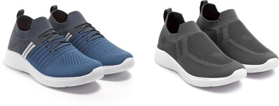 Face Stylish Sports Shoes for Men – Ideal for Running, Gym & Training Sneakers For Men(Grey, White, Grey , 6)