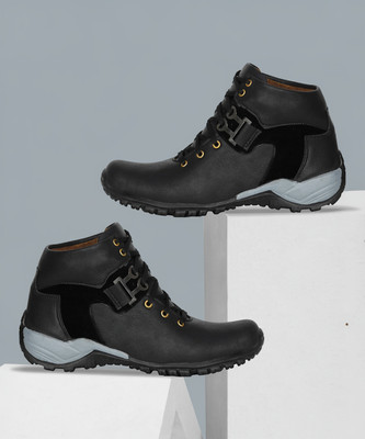 Nisho shoes Boots For Men(Black , 9)