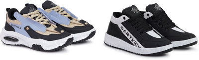 DARTKICK Casual Shoes for Men – Smart, Sleek & Comfortable Casuals For Men(White, Blue, White, Black , 6)