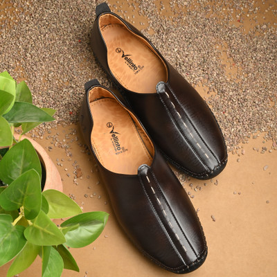 Vellinto Cool CHOKHI Rajasthani Jutis For Men Mojaris For Men Nagra For Men Slip On For Men(Brown , 7)