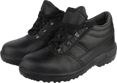 Unistar Leather Safety Shoe Non-Slip for Industrial Work Boots Water Resistant Footwear Boots For Men(Black , 7)