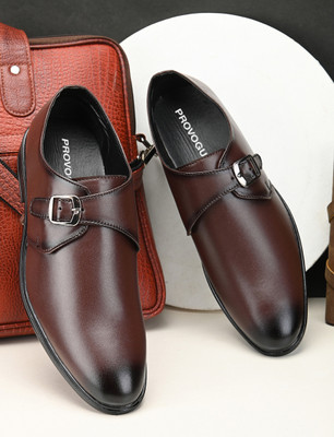 PROVOGUE Monk Strap For Men(Brown , 10)