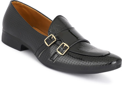 Desi Swag Monk Strap For Men(Black , 7)