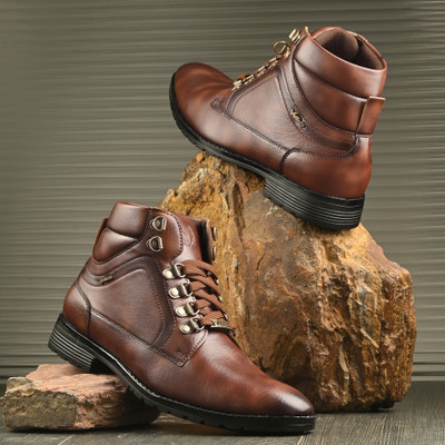 Vellinto Vellinto AUSTIN Casual Mid-Ankle Synthetic leather Boots For Men Boots For Men(Tan , 10)