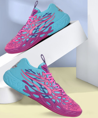 PUMA MB.04 DIP Basketball Shoes For Men(Pink, Blue , 5.5)