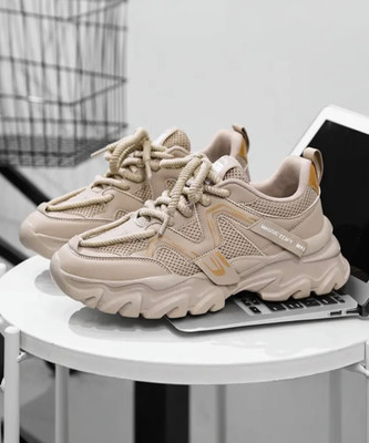tigonis TAN SHOES PREMIUM QUALITY SNEAKERS Sneakers For Men(Tan , 9)