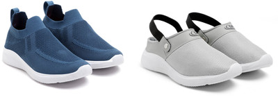 Face Stylish Sports Shoes for Men – Ideal for Running, Gym & Training Sneakers For Men(Grey, Blue , 8)