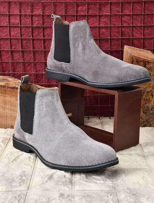 Bruklinn Chelsea Boots For Mens/
Classic Handmade Leather Shoes Boots For Men(Grey , 7)
