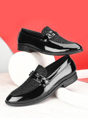 House of Pataudi Comfortable Outdoor Synthetic Leather Slip-On Formal For Men(Black , 6)