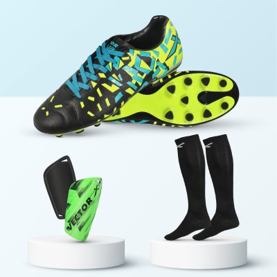 VECTOR X Combo Acura With Socks & Shin guard Football Shoes For Men(Multicolor)