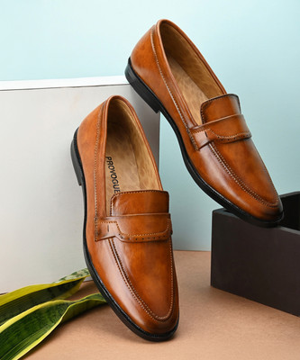 PROVOGUE Loafers For Men(Tan , 6)