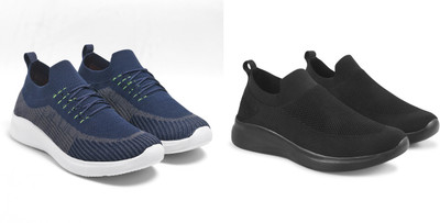 Face Stylish Sports Shoes for Men – Ideal for Running, Gym & Training Sneakers For Men(Black, Navy , 8)