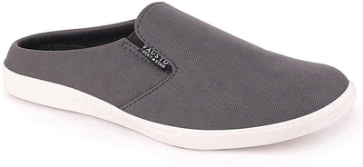 FAUSTO Back Open Slip On Shoes for Casual Outfit|Evening|Outdoor|Daily|Lightweight Loafers For Men(Grey , 8)