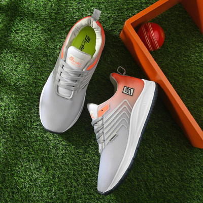Birde Stylish Extra Lightweight Soft Comfortable Walking Running Shoes For Men(Orange, Grey , 6)