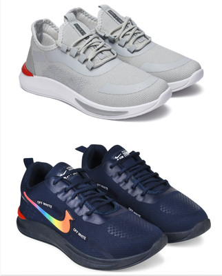Free Kicks Combo Of 2 Shoes FK-434 & FK-NK-901 Running Shoes For Men(Navy , 6)