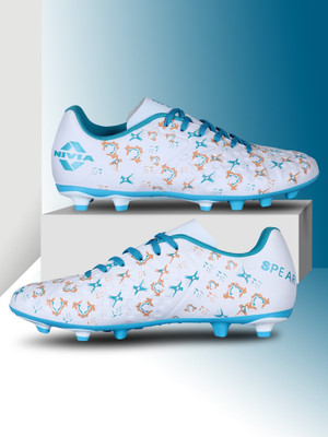 NIVIA SPEAR 2.0 Football Shoes For Men(White, Blue , 9)