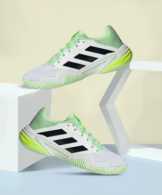 ADIDAS Barricade 13 Tennis Shoes For Men(White, Black , 7)