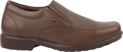 MEDIFEET Men's Genuine Leather Slip On Slip On For Men(Brown , 8)