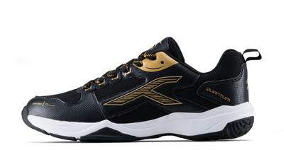 Hundred Quantum Badminton Shoes For Men(Black, Gold , 8)