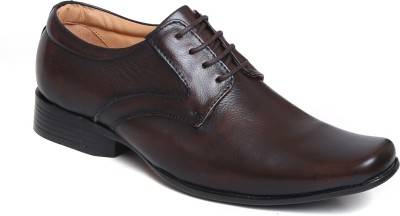 Zoom Shoes Genuine Leather Formal Shoes for Men D61 |Memory Cushioned Insole| Anti Slip| Derby For Men(Brown , 9)