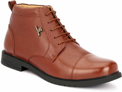 Hautton NEW Premium Geniune leather Ankle Boots For Men(Brown , 10)