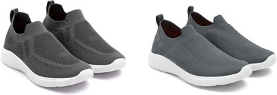 Face Sneakers For Men(Grey, Grey , 8)