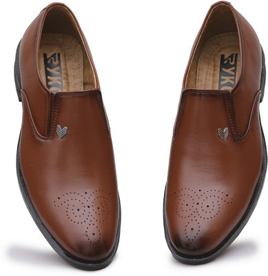 Ryko Elegant Formal Shoes for Men | Perfect for Office & Events Slip On For Men(Tan , 6)
