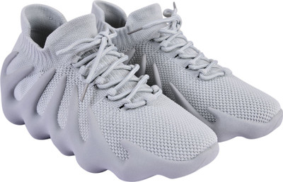 Cassiey Women's Breathable and Lightweight Upper Mesh Lace up Walking Sneakers For Women(Grey , 4)