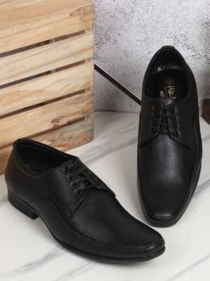 HIKBI Leather Formal Shoes Office Shoes Party Wear Shoes Lace Up For Men(Black)