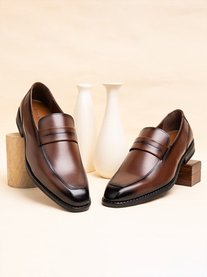 LOUIS STITCH Tan Formal Slipon Mocassin Shoes for Men (SXMC) - UK 12 Mocassin For Men(Tan , 12)