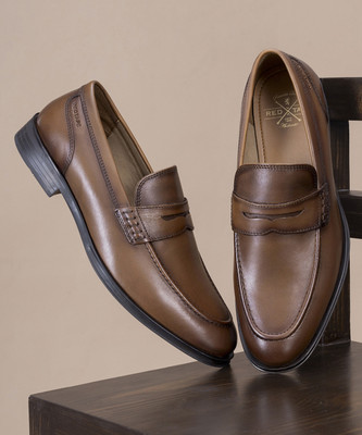 RED TAPE Loafers for Men | Real Leather Shoes with Low-cut Pattern Loafers For Men(Brown , 7)