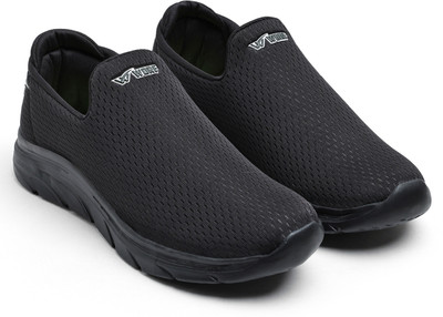 Worf POWER PLUS Light & Comfortable Trendy Running Breathable Walking Shoes For Men Slip On Sneakers For Men(Black , 10)