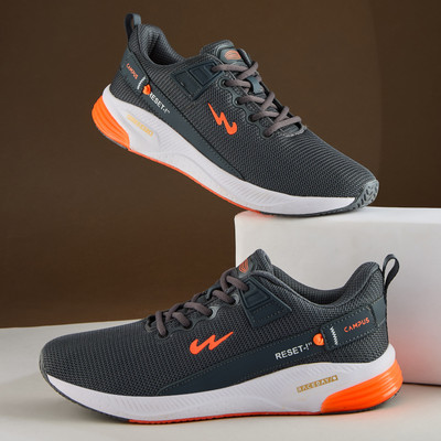 CAMPUS REFRESH PRO Men's Sports Shoes | Mesh Upper & Support-Tech Stability | Lace-Up Walking Shoes For Men(Grey , 8)