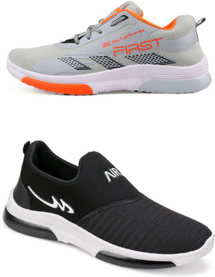 Free Kicks Combo Of 2 Shoes FK-575 & FK-Mexico Sneakers For Men(Black , 6)