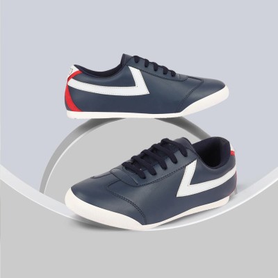 FAUSTO Classic Striped Casual Shoes Sneakers For Men(Navy)